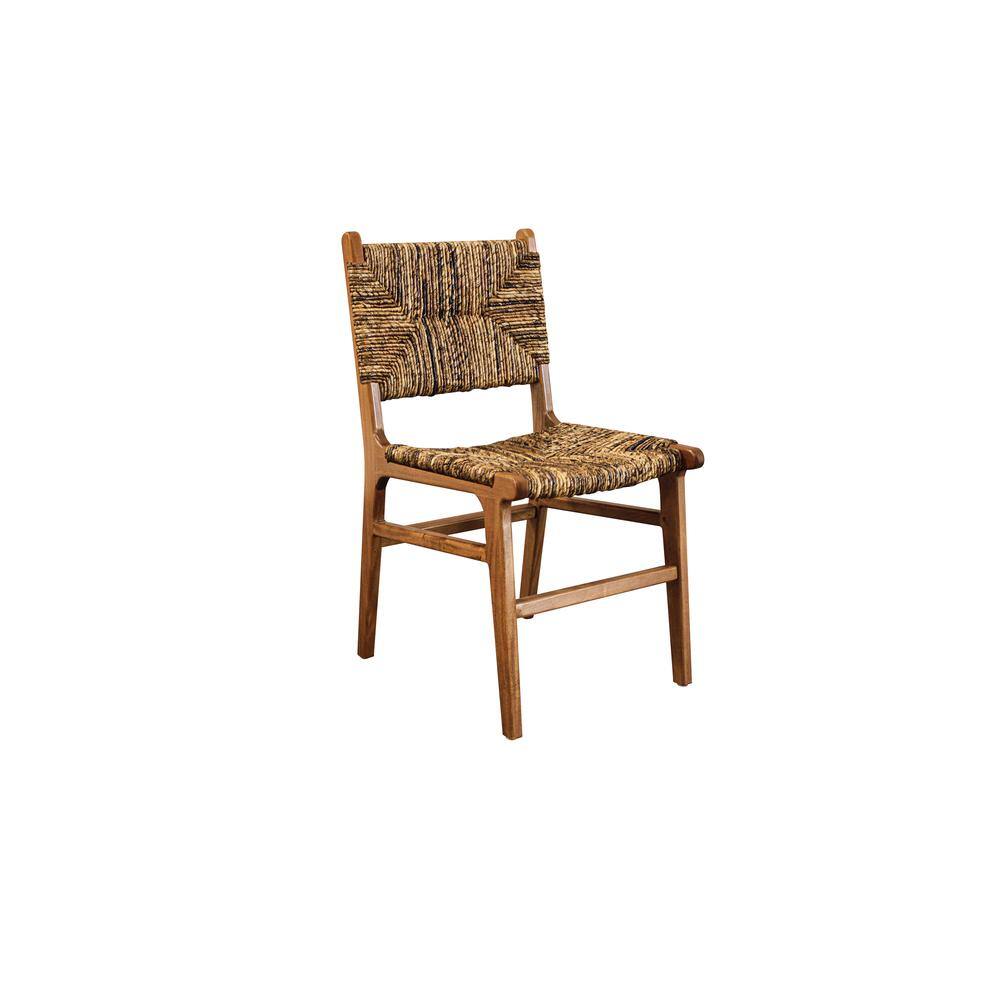 Front. Carolina Chair & Table - Banana Weave Dining Chair - Set of 2 - Caramel - Brown.