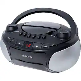 Memorex - BCCD50 AM/FM Top Loading CD & Cassette Player
