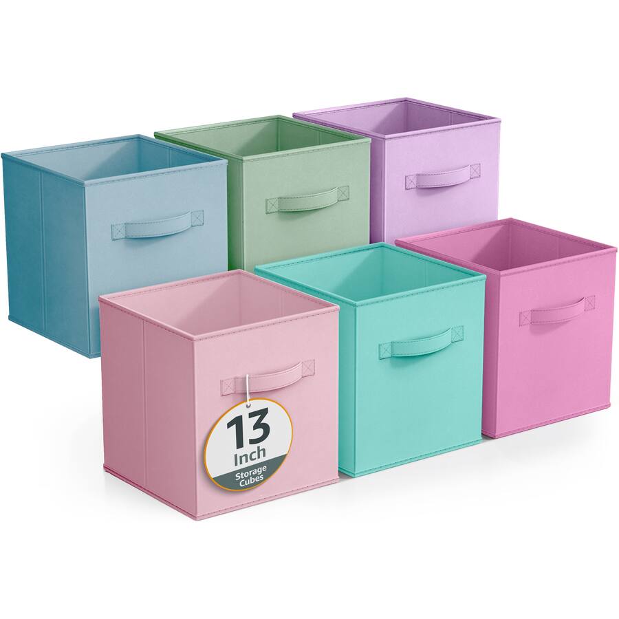 Storage File Cube Sorbus Fabric Storage Cubes 6 Foldable Storage Bins for Organizing ...