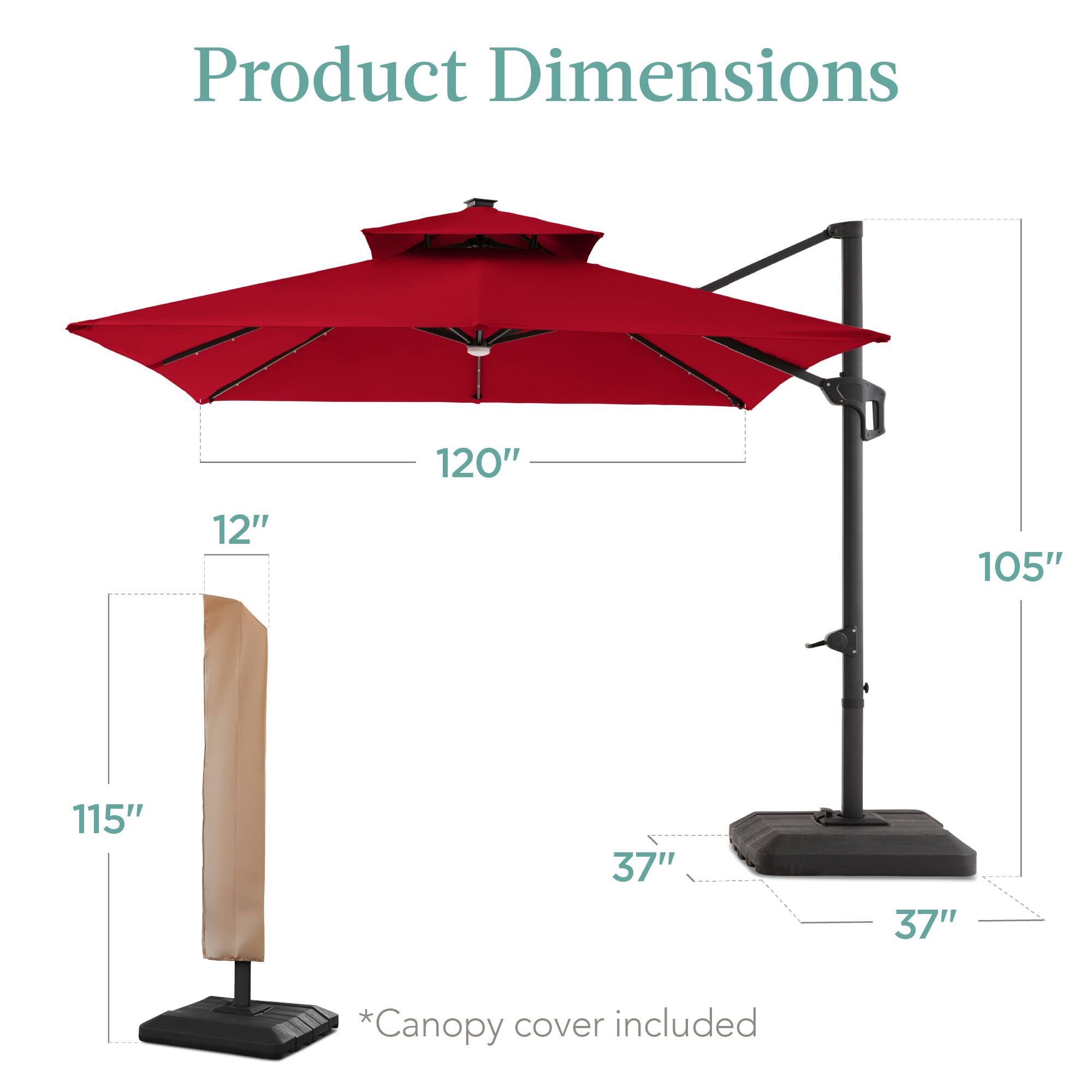 Product Dimensions

- 120"
- 12"
- 105"
- 115"
- 37"
- 37"

*Canopy cover included