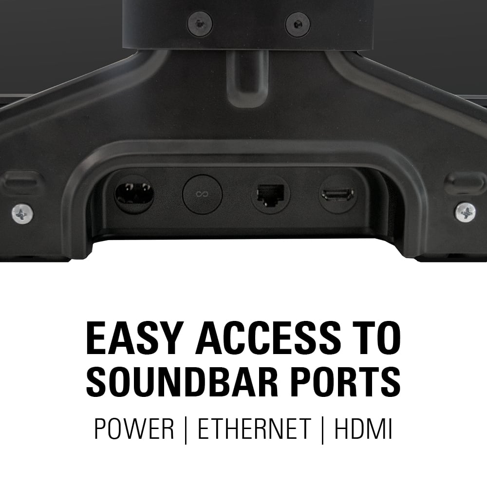 Easy Access to Soundbar Ports: Power, Ethernet, HDMI