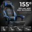 LUCKRACER 155 RECLINE, REST AND RECHARGE "90~155 Infinite Adjustment Footrest for Added Comfort" 90 110 130 155 Work Reading Watch Movie Take a nap