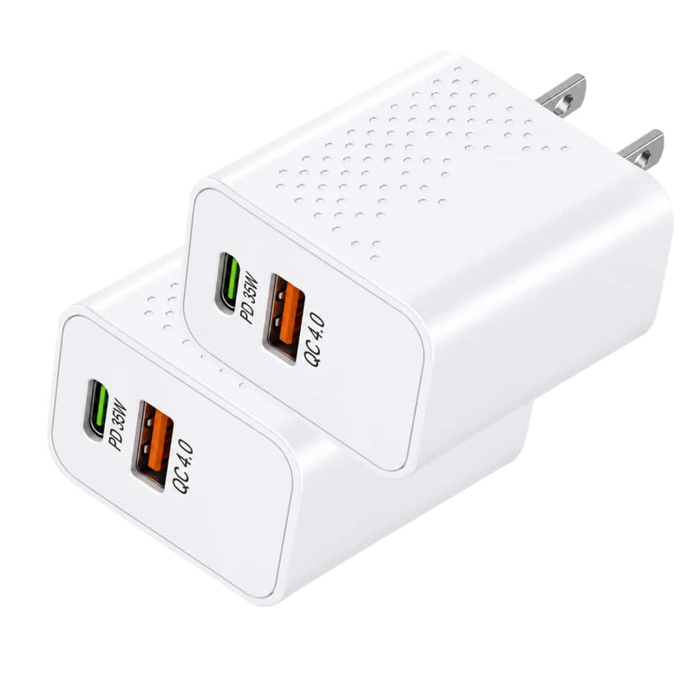 Qixxronics - 35W USB-C Fast Charger for Google Pixel 10/10 Pro/9/9 Pro XL/8/8 Pro/7/6/5/4/3 XL, Type C Super Fast Wall Charger (2PCS) - White