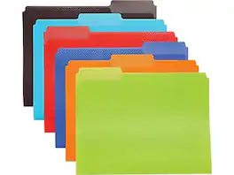 Oxford - Poly File Folders, 1/3-Cut Tab, Letter-Size, 24/Pack (52004) - Assorted Colors