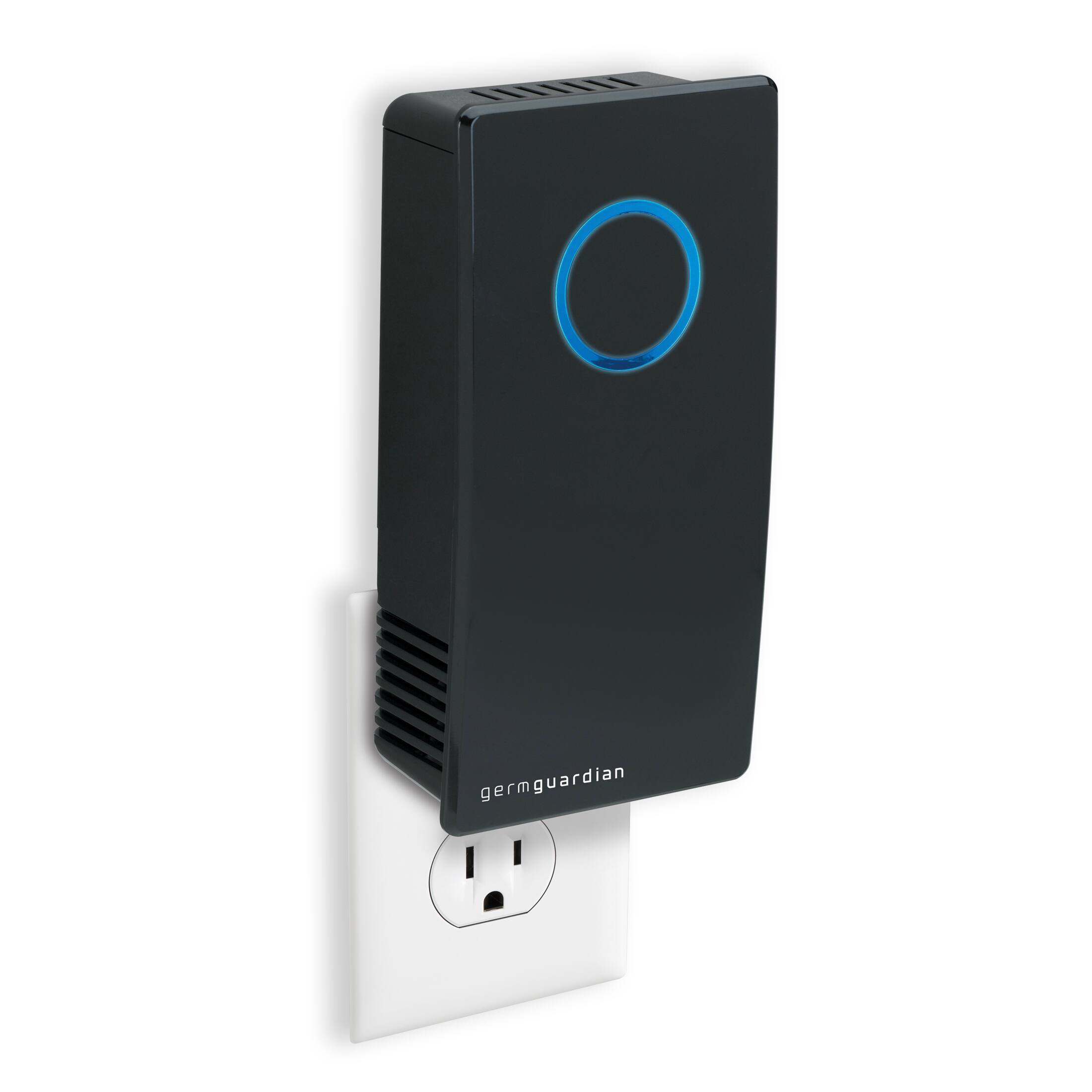 Angle. GermGuardian - Elite Pluggable UV-C Air Sanitizer & Deodorizer - Onyx Black.