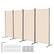 Front. VEVOR - Room Divider, 4 Panel Room Divider, Folding Privacy Screen and Portable Partition Divider for Room Separation - Beige.