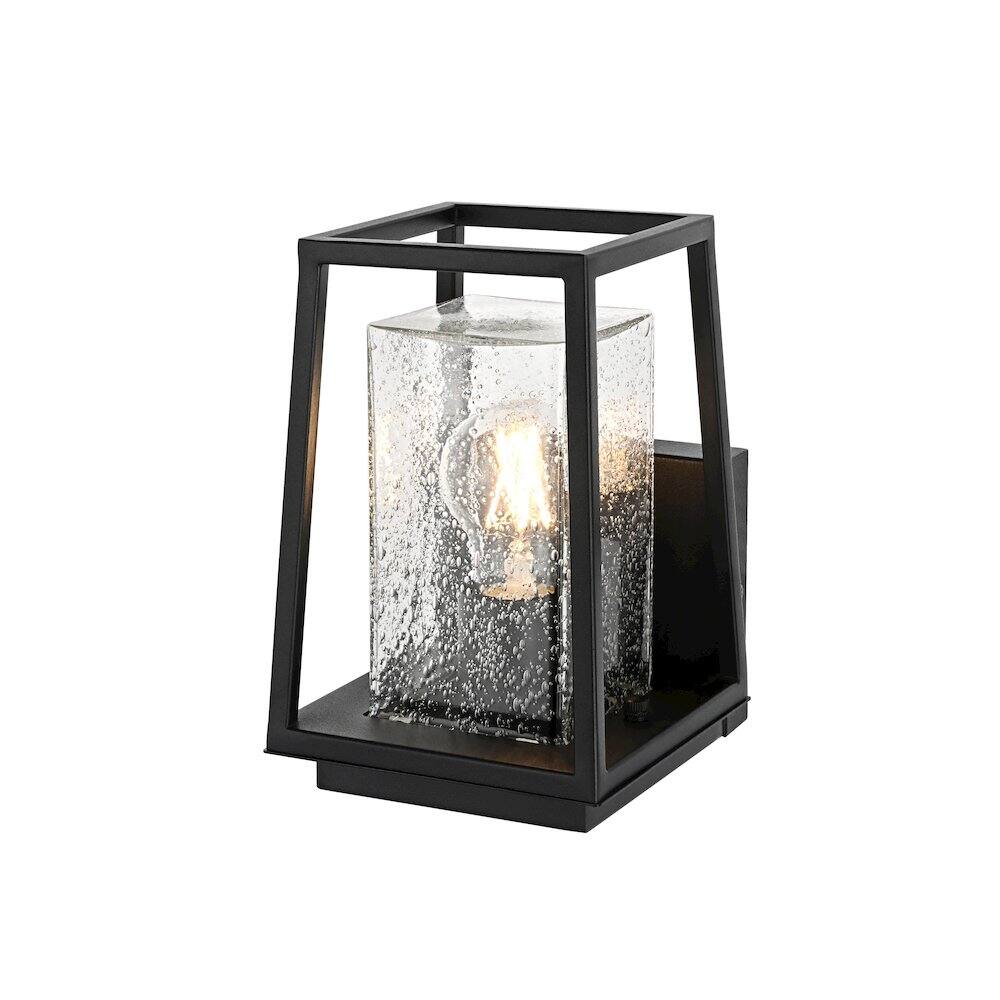 Angle. Elegant Lighting - Lehigh 7 inch Outdoor Pendant in Black - Black.