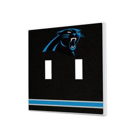 Keyscaper - Carolina Panthers Stripe Double Toggle Light Switch Plate - Multicolor