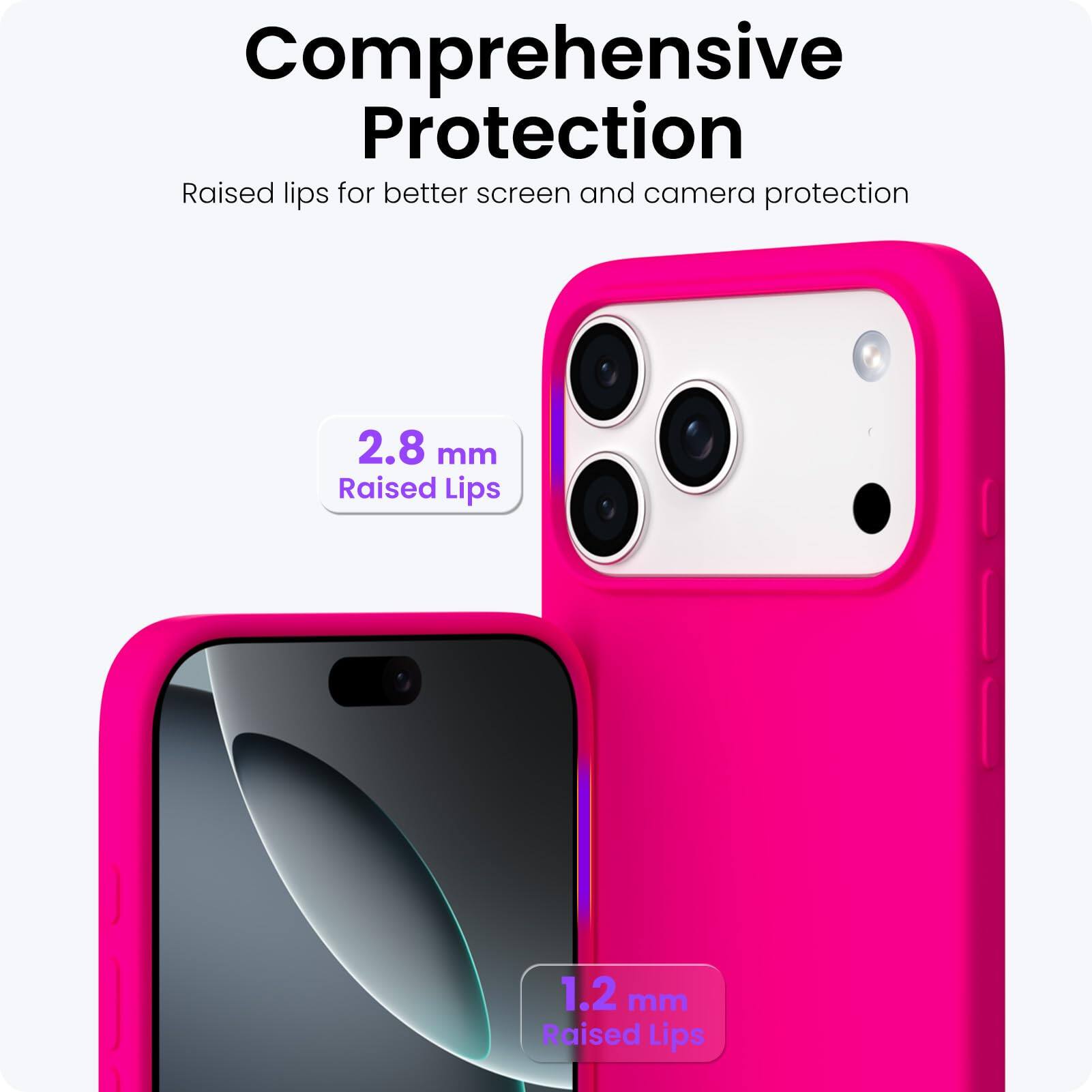 Comprehensive Protection

Raised lips for better screen and camera protection

2.8 mm Raised Lips

1.2 mm Raised Lips