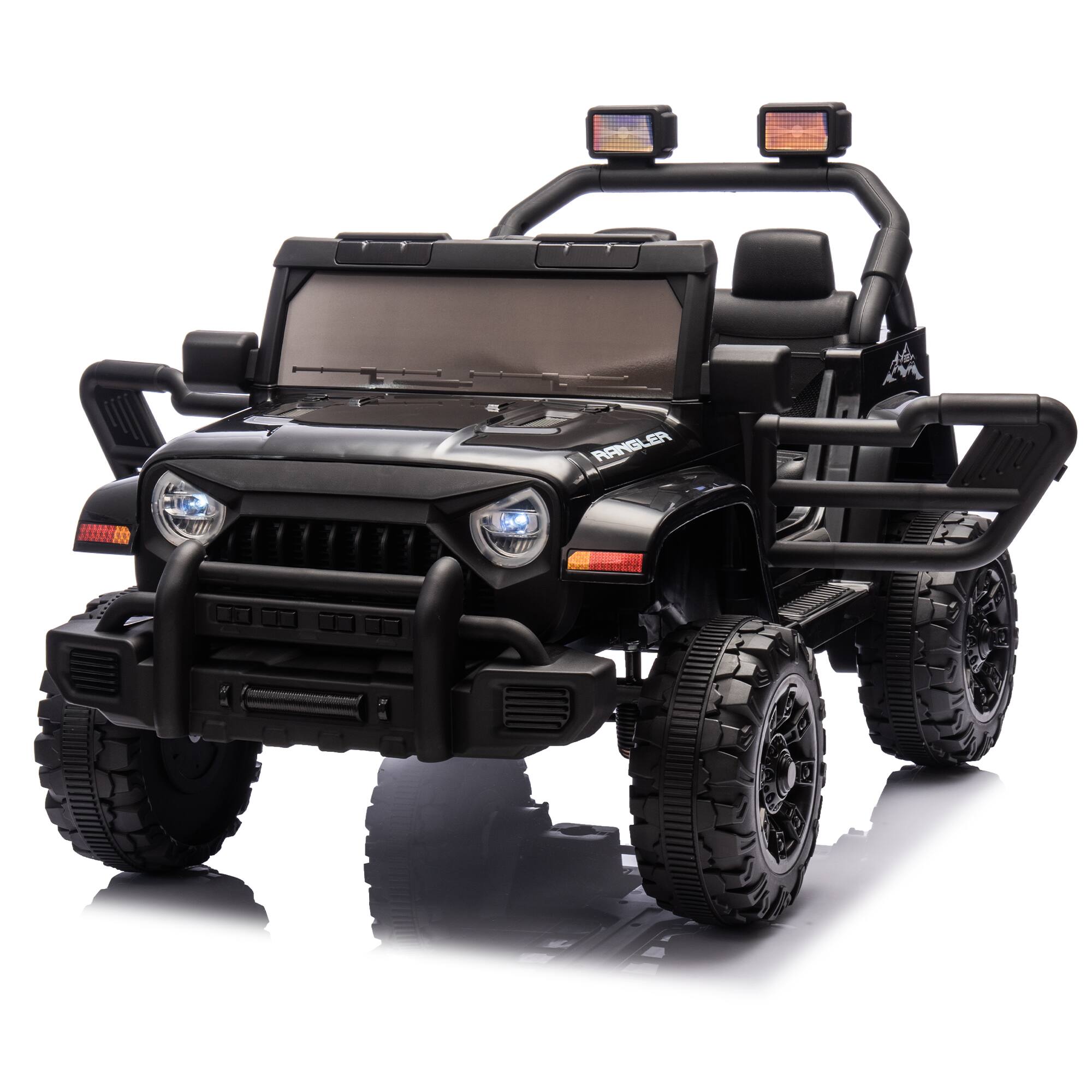 Aukfa - 12V Kids Ride On Car - Parent Remote Control, Dual Drive, Bluetooth, LED Headlights, Slow Start for Ages 2-4