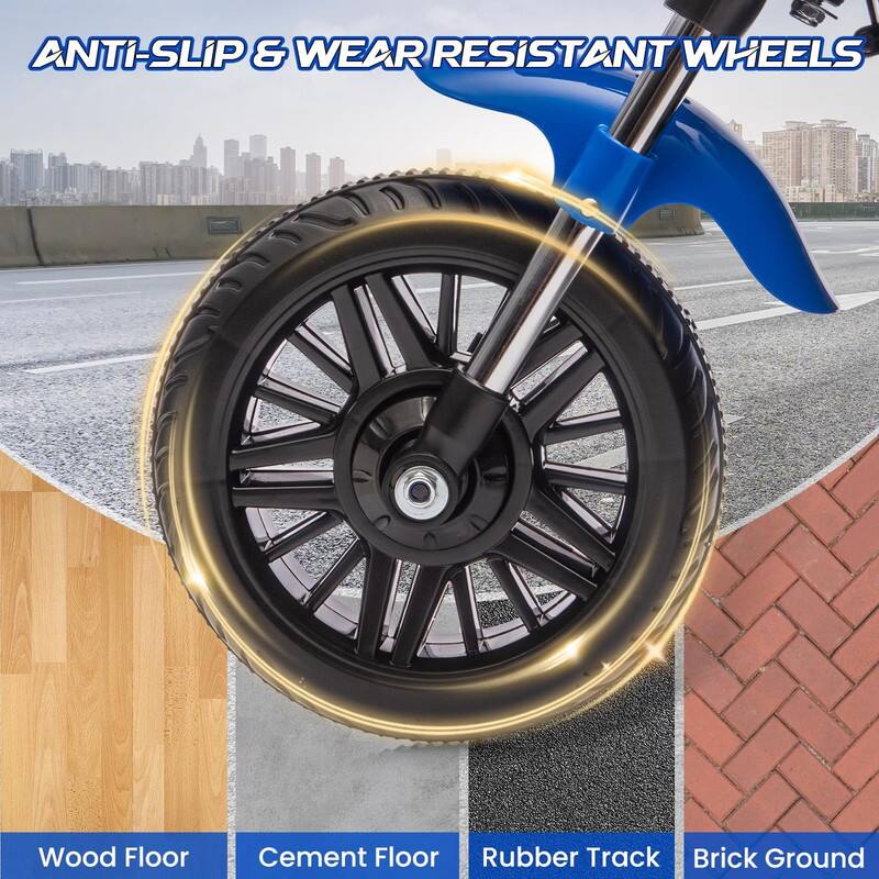 ANTI-SLIP & WEAR RESISTANT WHEELS

Wood Floor  
Cement Floor  
Rubber Track  
Brick Ground