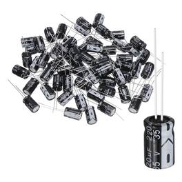 Unique Bargains - 220uF 35V 8x12mm Electrolytic Capacitor, 105C High Temp Radial Leads, for TVs/LCDs/VCD, 60pcs - Black