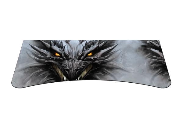 Arozzi - Full-Surface, Interchangeable, Water-Resistant, and Washable DeskPad with Stitched Edges - D036 ( Grey Dragon ) - Gray