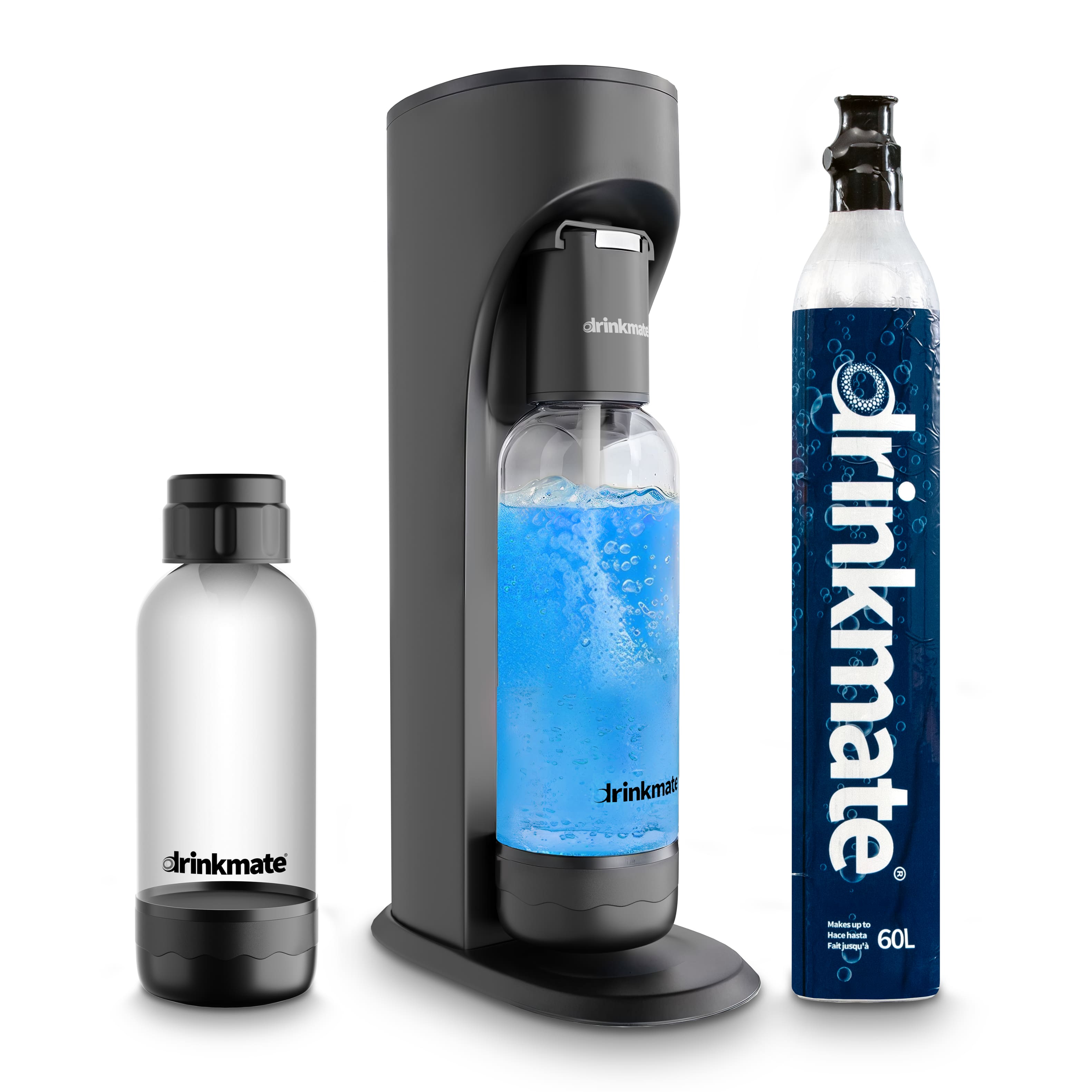 Drinkmate - OmniFizz SPECIAL BUNDLE, Sparkling Water and Soda Maker, Carbonates ANY Drink - Matte Black