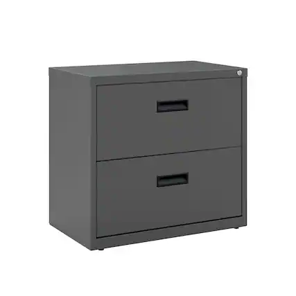 Front. Hirsh - Hirsh 30 inch Wide 2 Drawer Lateral File Cabinet for Home or Office, Charcoal.