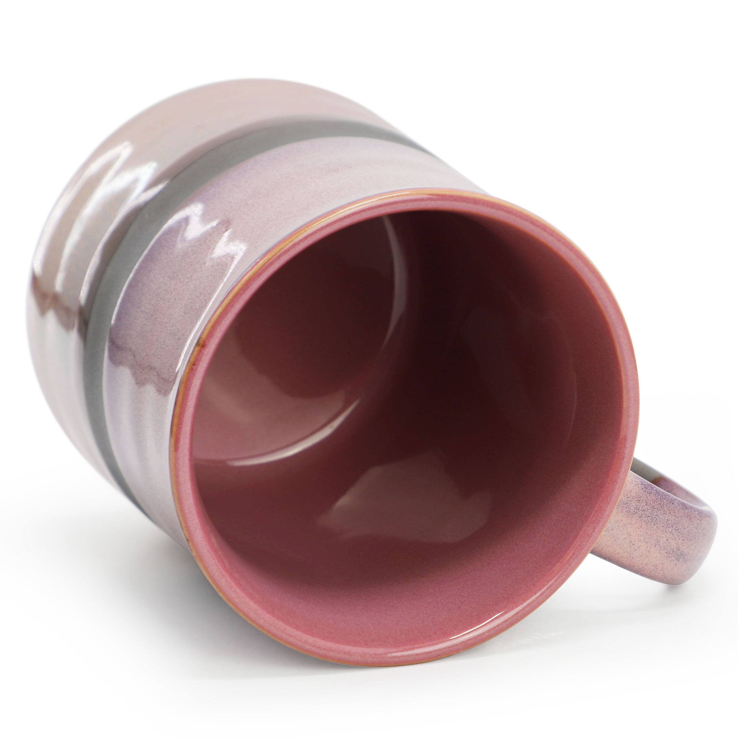 Alt View 4. Gibson - Gibson Home Copper Tonal 4 Piece 18 Ounce Stoneware Cup Set in Rose - Rose.