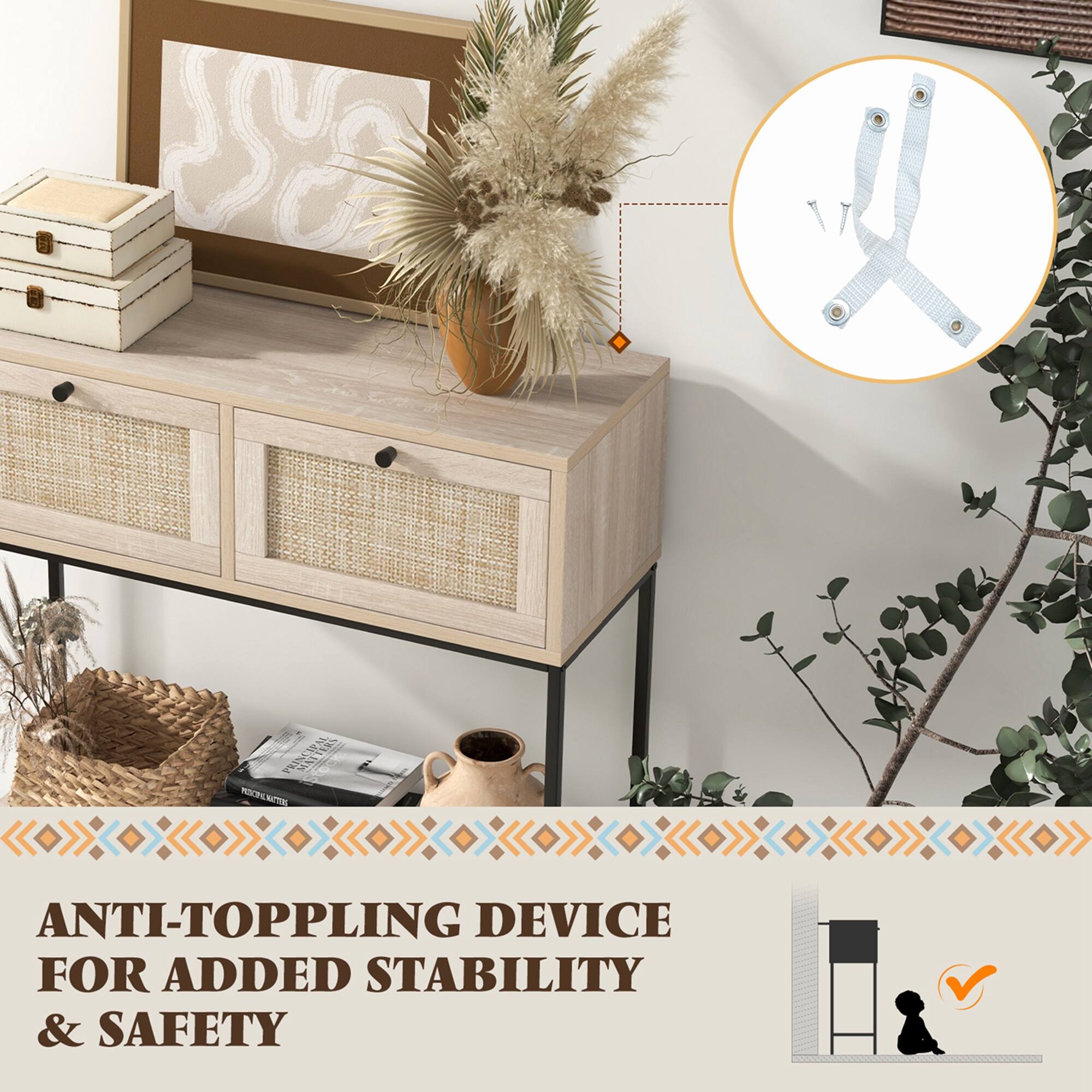 ANTI-TOPPLING DEVICE FOR ADDED STABILITY & SAFETY