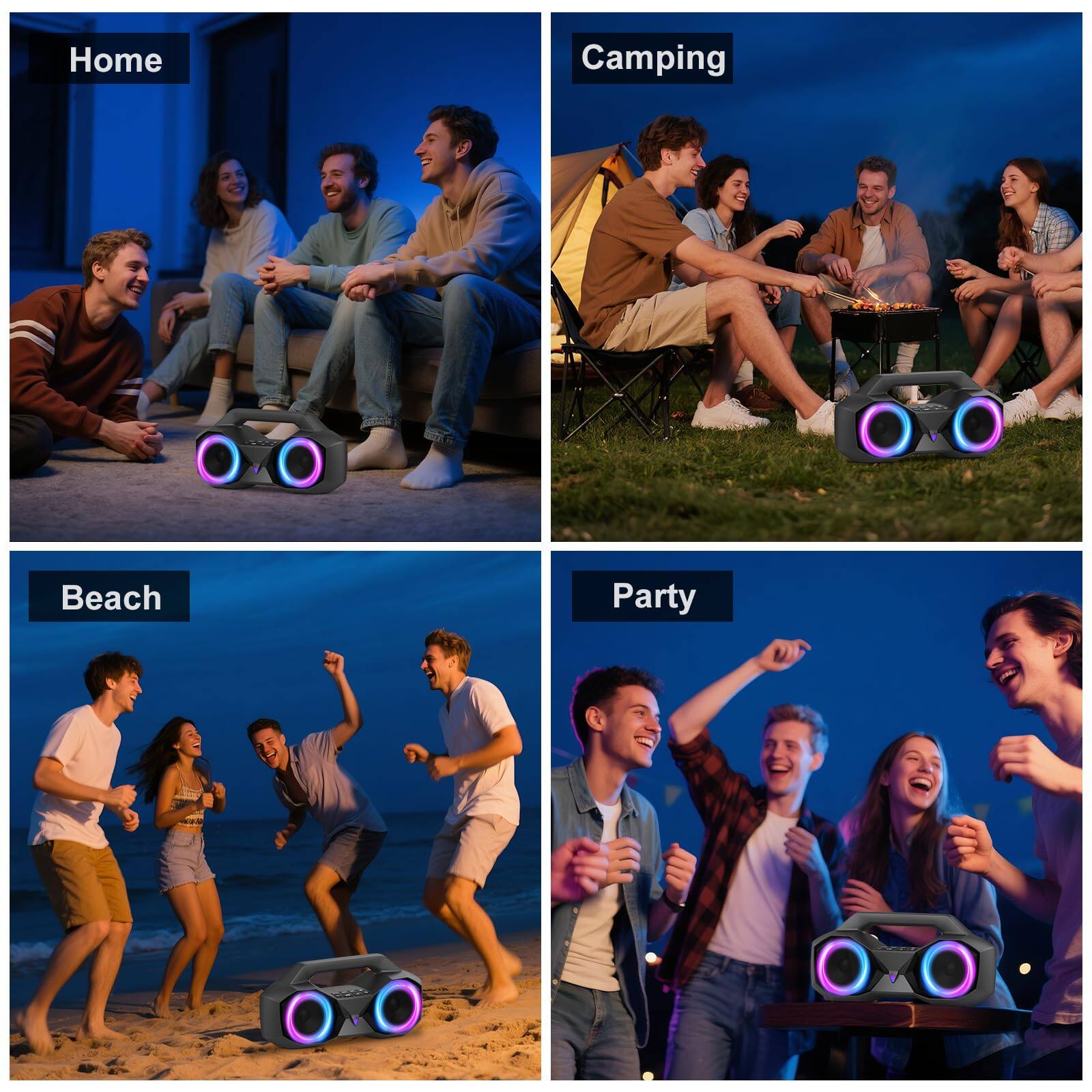 Home  
Camping  
Beach  
Party