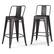 Front. Simpli Home - Rayne Industrial Metal 24 inch Counter Height Stool (Set of 2) in Gunmetal Grey - Gunmetal Grey.