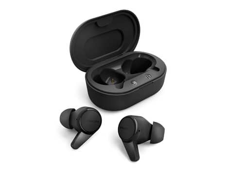Philips - T1207 TAT1207BK/00 True Wireless Headphones - IPX4 Water Resistant - Super Small USB-C Charging Case - Black