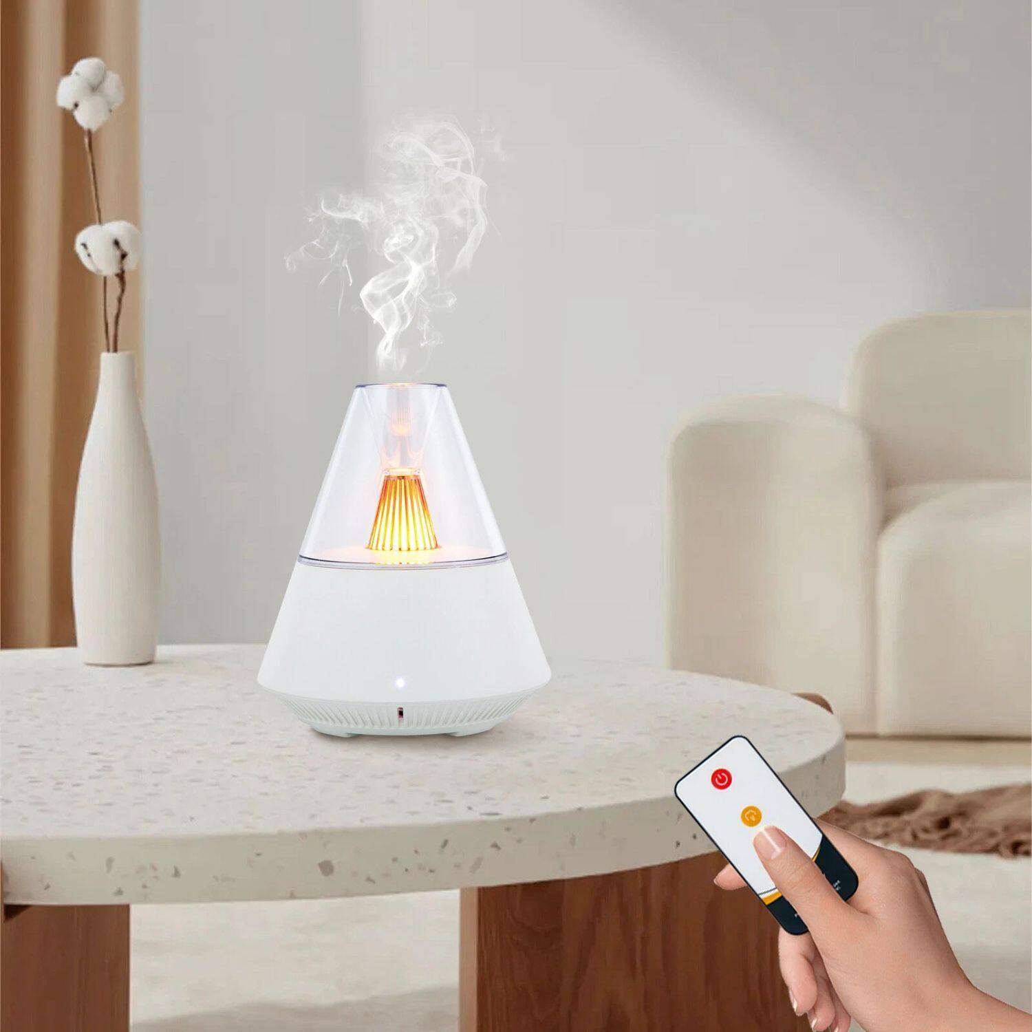 Back. Stock Preferred - 150ml Ultrasonic Essential Oil Diffuser with Remote - White.