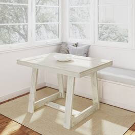 Plank+Beam - Classic Solid Wood Dining Table - 1220mm/48in - White Sand Wirebrush