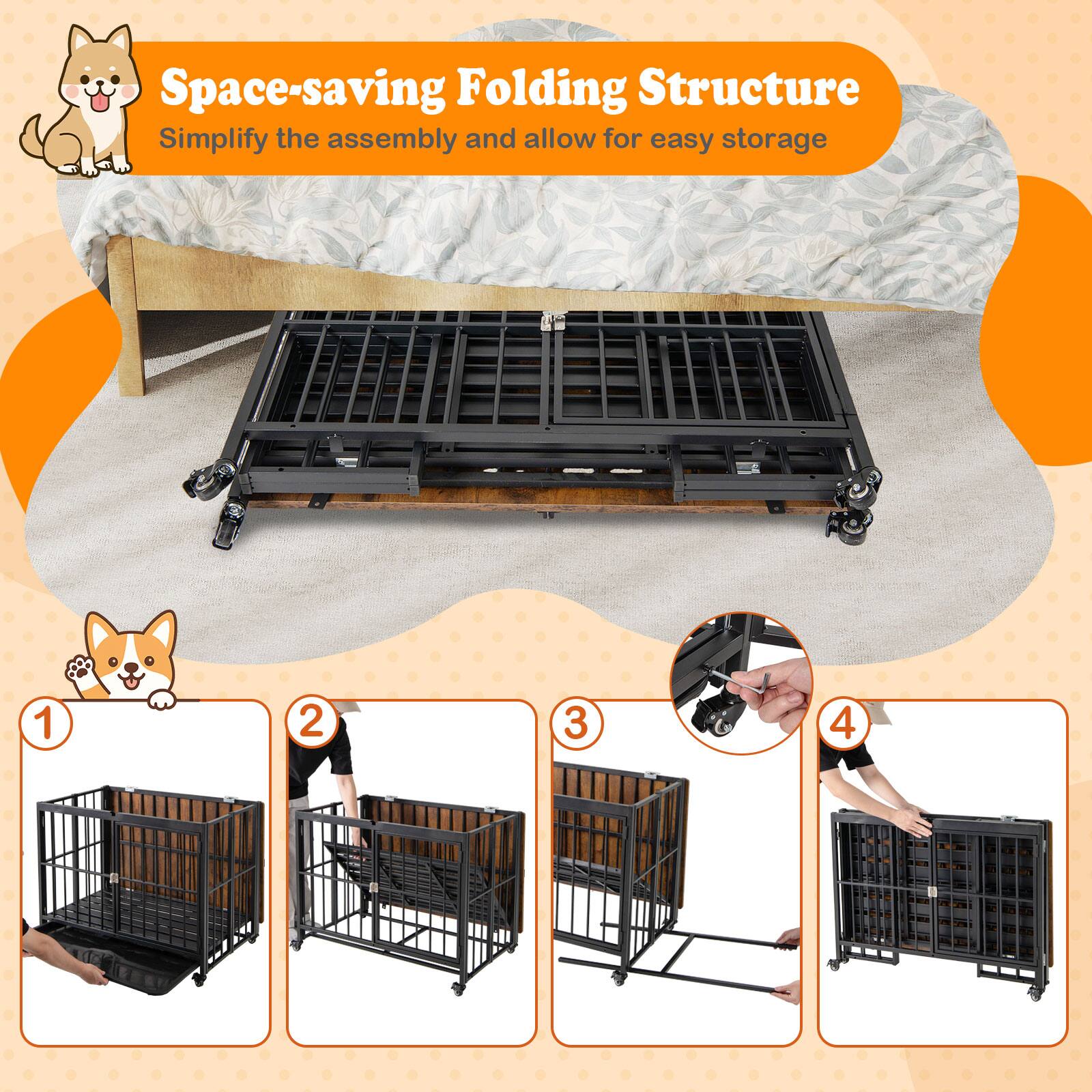 Space-saving Folding Structure  
Simplify the assembly and allow for easy storage  

1  
2  
3  
4