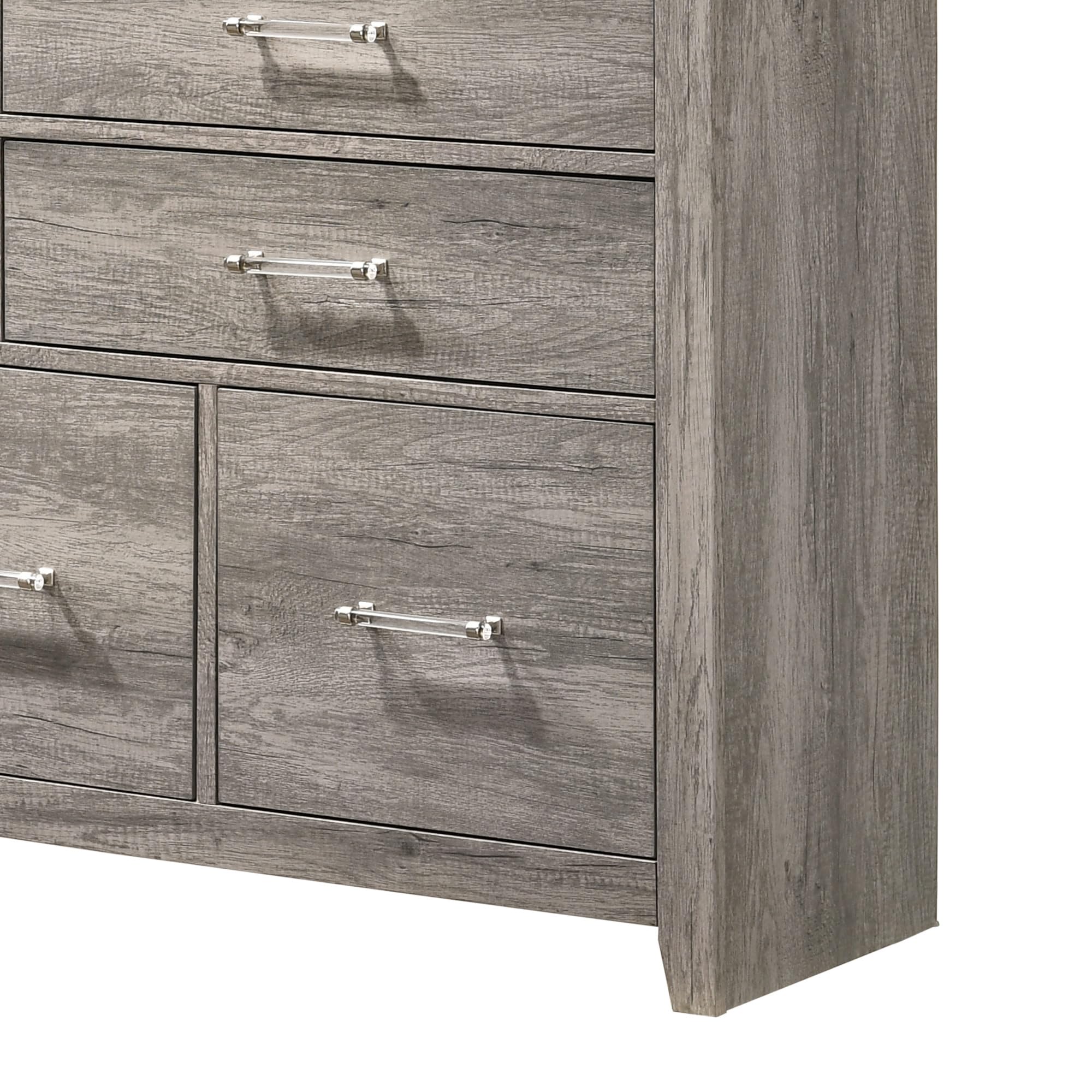 Alt View 1. Kings Brand Furniture - Kings Brand Furniture Harmony Wood 5-Drawer Dresser with Mirror - Grey.