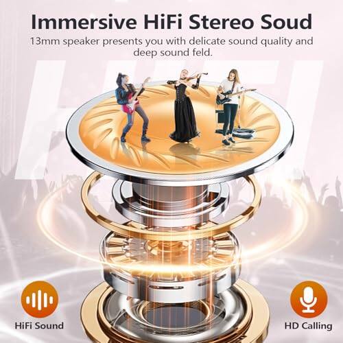 Immersive HiFi Stereo Sound  
13mm speaker presents you with delicate sound quality and deep sound field.  
HiFi Sound  
HD Calling