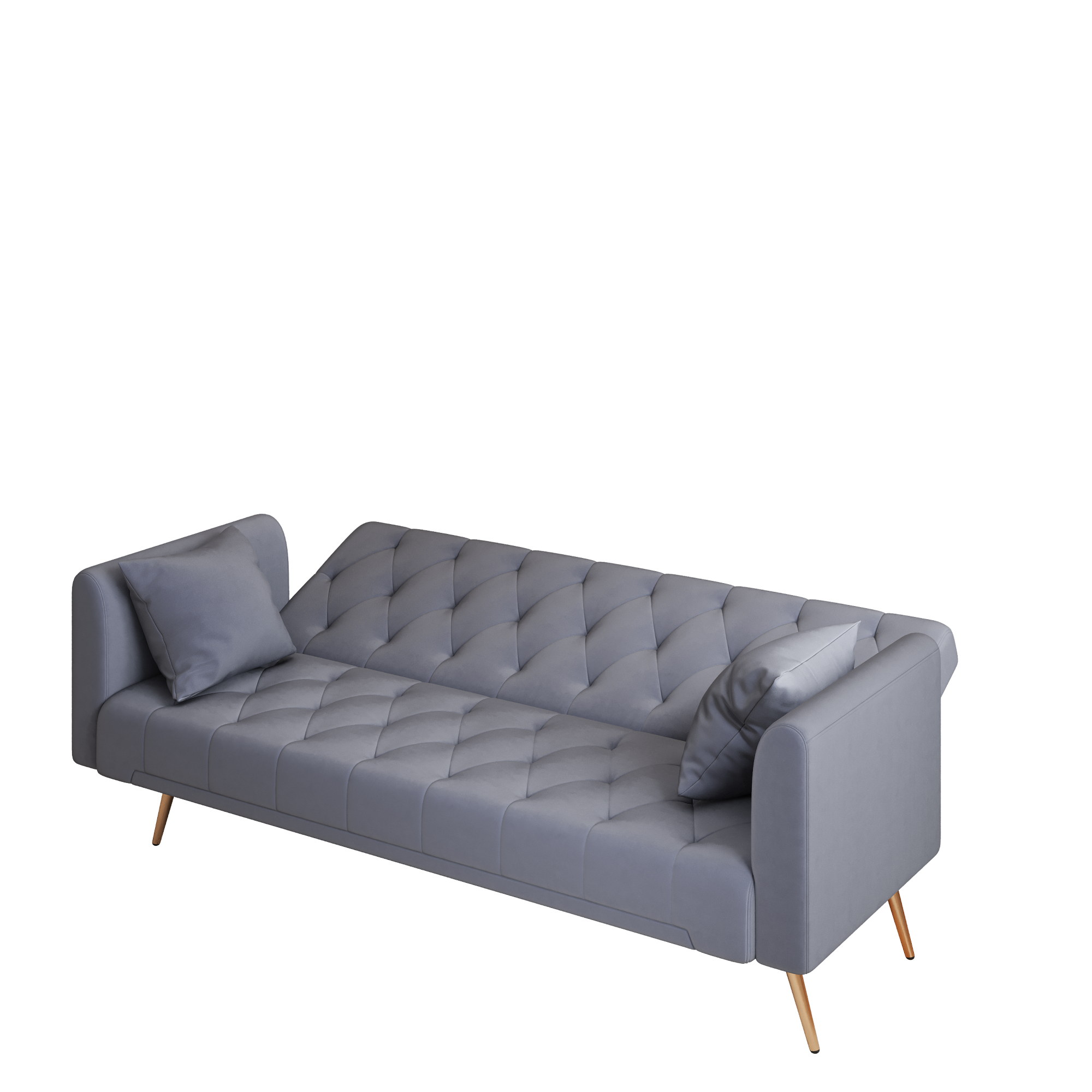 Alt View 7. GOODSILO - Convertible Velvet Sofa Bed with Adjustable Backrest for Small Spaces, Living Room and Office Use - Gray.