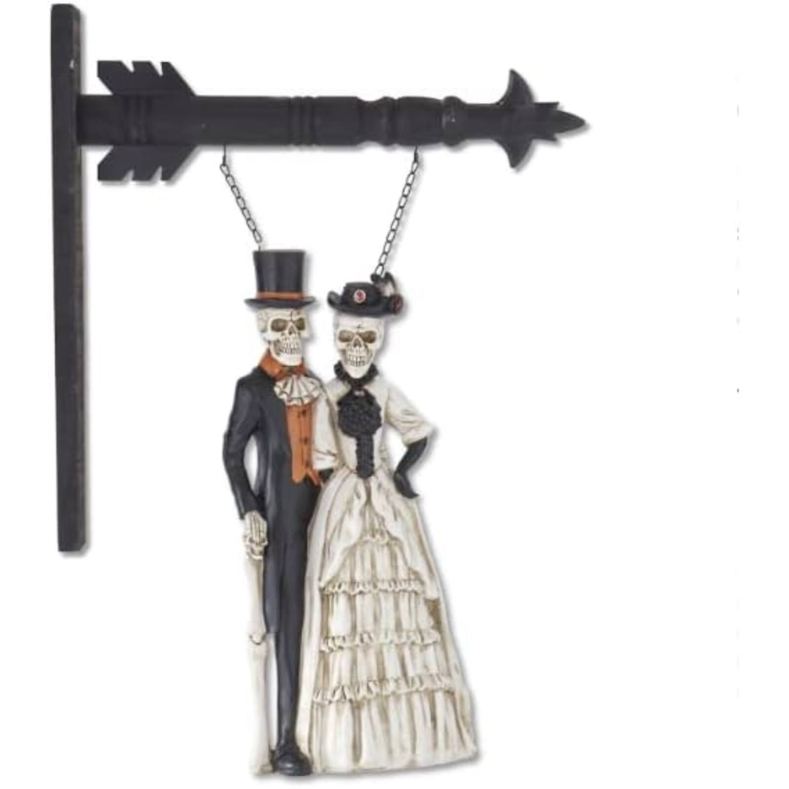 Angle. K&K Interiors - K&K Interiors Formal Dressed Skeleton Couple Arrow Replacement Sign 17 inch - Arrow Sold Separately - Multicolor.