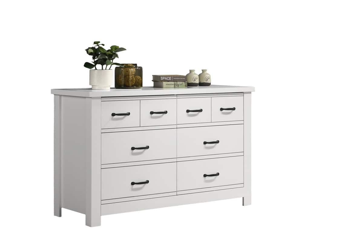 Forest'nSky - Wood 6 drawer 51 in. Wide Chest of Drawers for Living Room - White