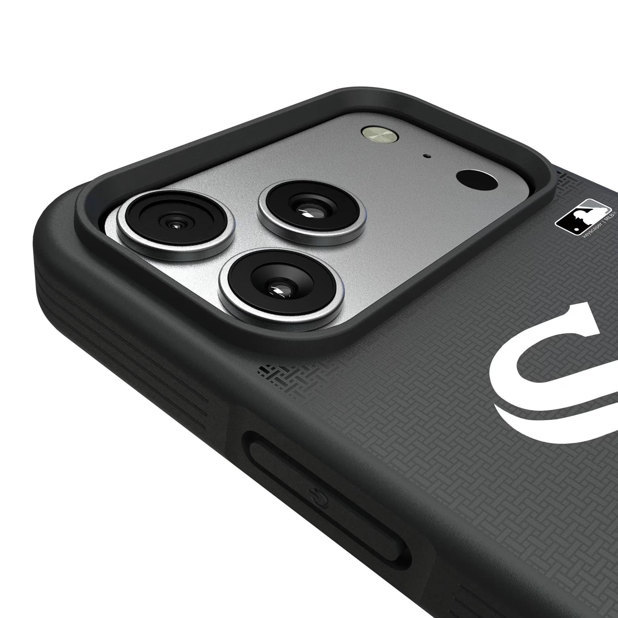 Alt View 2. Keyscaper - Chicago White Sox Bump Case with 8.2ft Drop Protection - 16 Pro Max - Black.