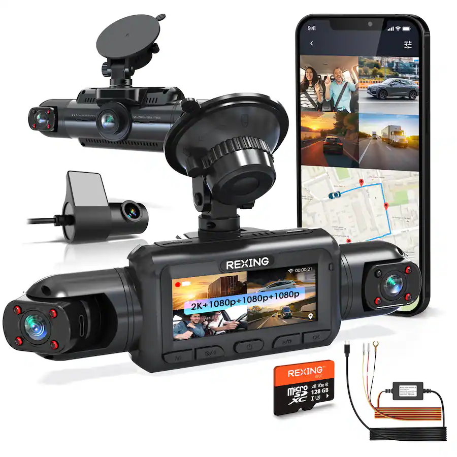 Rexing R4 Pro 2K Front + 1080p*3 4CH Dash Cam, WiFi, GPS, Loop ...