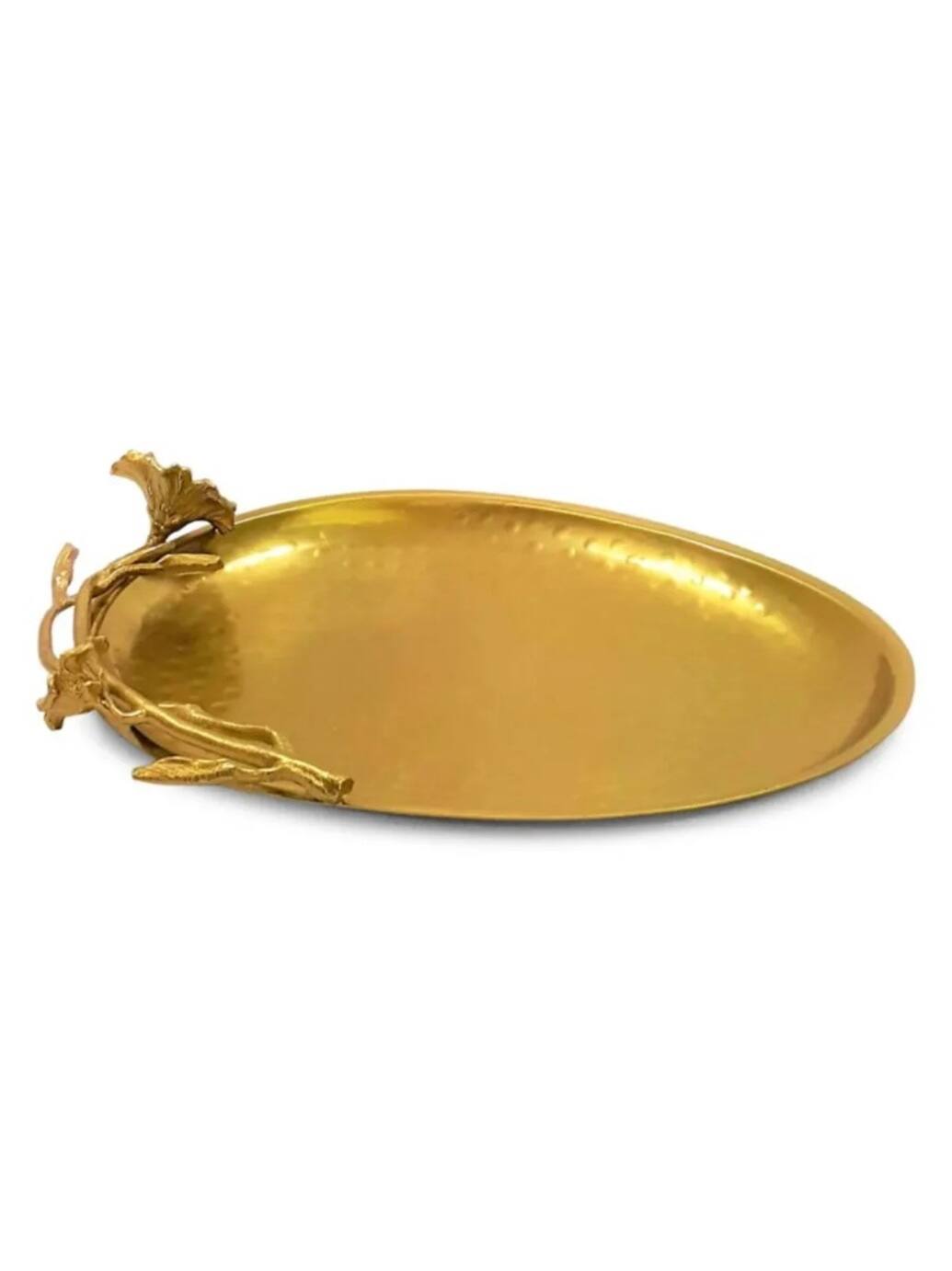 Angle. Jiallo - Eldora oval tray - Satin Gold - Gold.