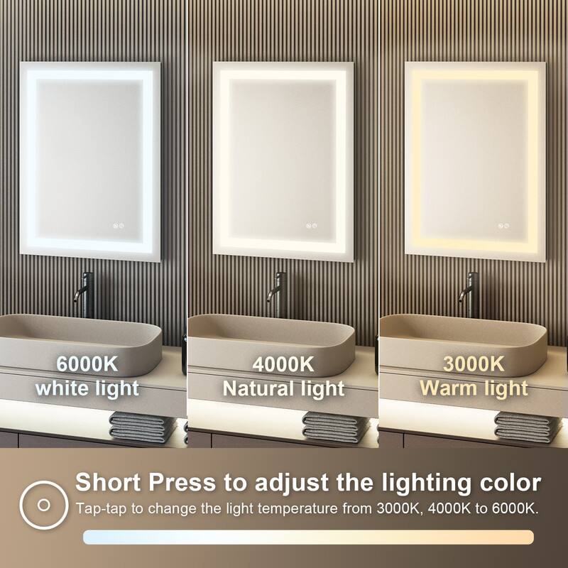 6000K white light  
4000K Natural light  
3000K Warm light  

Short Press to adjust the lighting color  
Tap-tap to change the light temperature from 3000K, 4000K to 6000K.
