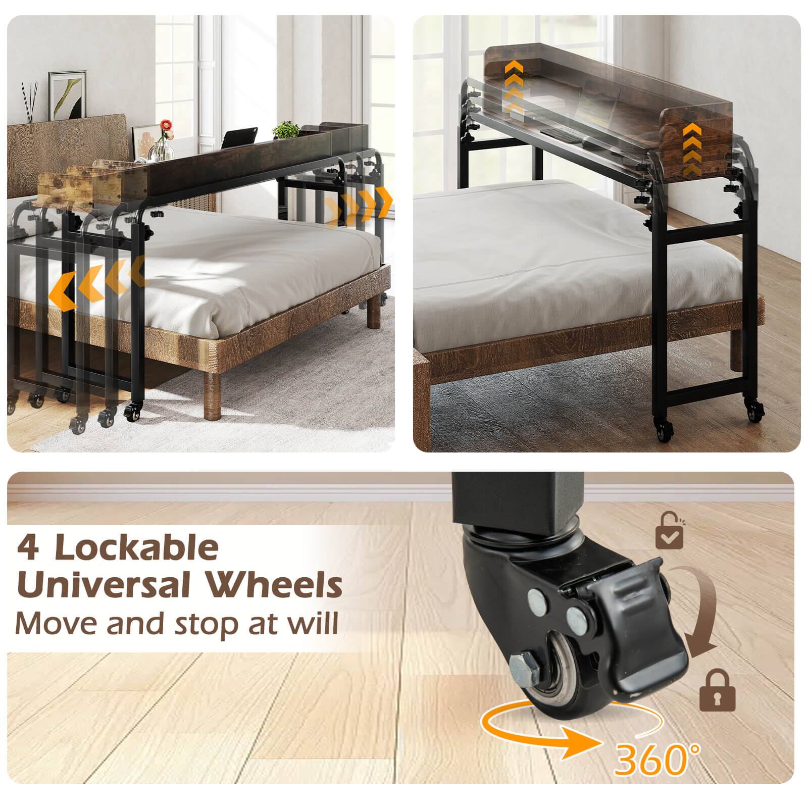 4 Lockable Universal Wheels  
Move and stop at will  

360°
