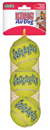 KONG - Squeaker Green Rubber Pet Tennis Balls Medium 3 pk - Multicolored