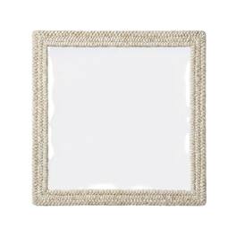 Elegant Decor - Rectangle Cornhusk Mirror 40x40 - Linen White