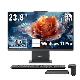 Lenovo - IdeaCentre AIO 23.8" FHD All-in-One Desktop,AMD Ryzen 5 7535HS,32GB RAM,2TB SSD+1TB Dock Station,Win 11 Pro,Grey - Gray
