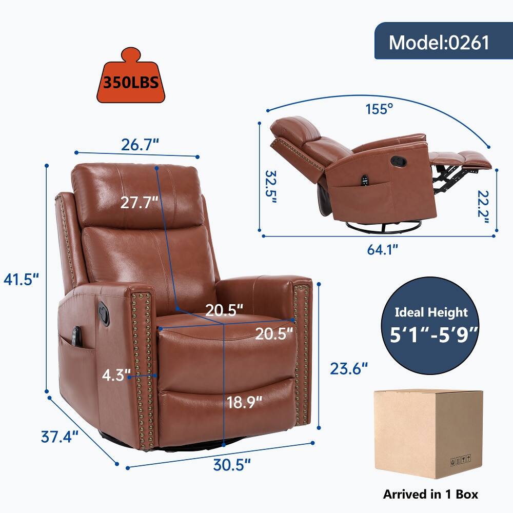 Model: 0261  
350LBS  
155°  
26.7" 27.7"  
32.5"  
64.1"  
22.2"  
41.5"  
20.5" 20.5"  
Ideal Height 5'1"-5'9"  
4.3"  
23.6"  
18.9"  
37.4"  
30.5"  
Arrived in 1 Box