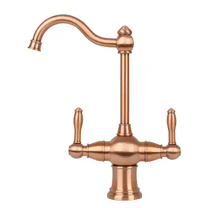 Front. Akicon - Akicon Solid Brass Two-Handles Widespread Kitchen Drinking Water Filter Faucet, Dual Lever Hot and Cold Water in Copper - Copper.
