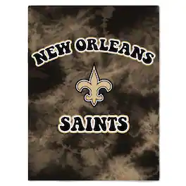 Pegasus - New Orleans Saints 60'' x 70'' Bubble Tie-Dye Flannel Sherpa Blanket - Multicolor