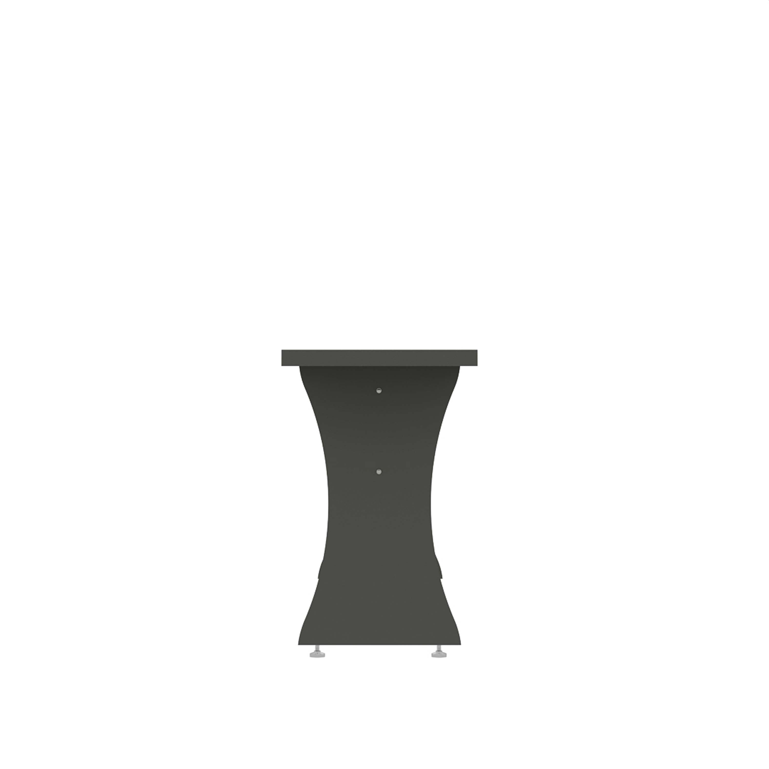 Alt View 1. Manhattan Comfort - Coney Mid-Century Modern Dining Bench - Set of 2 - Charcoal Gray.