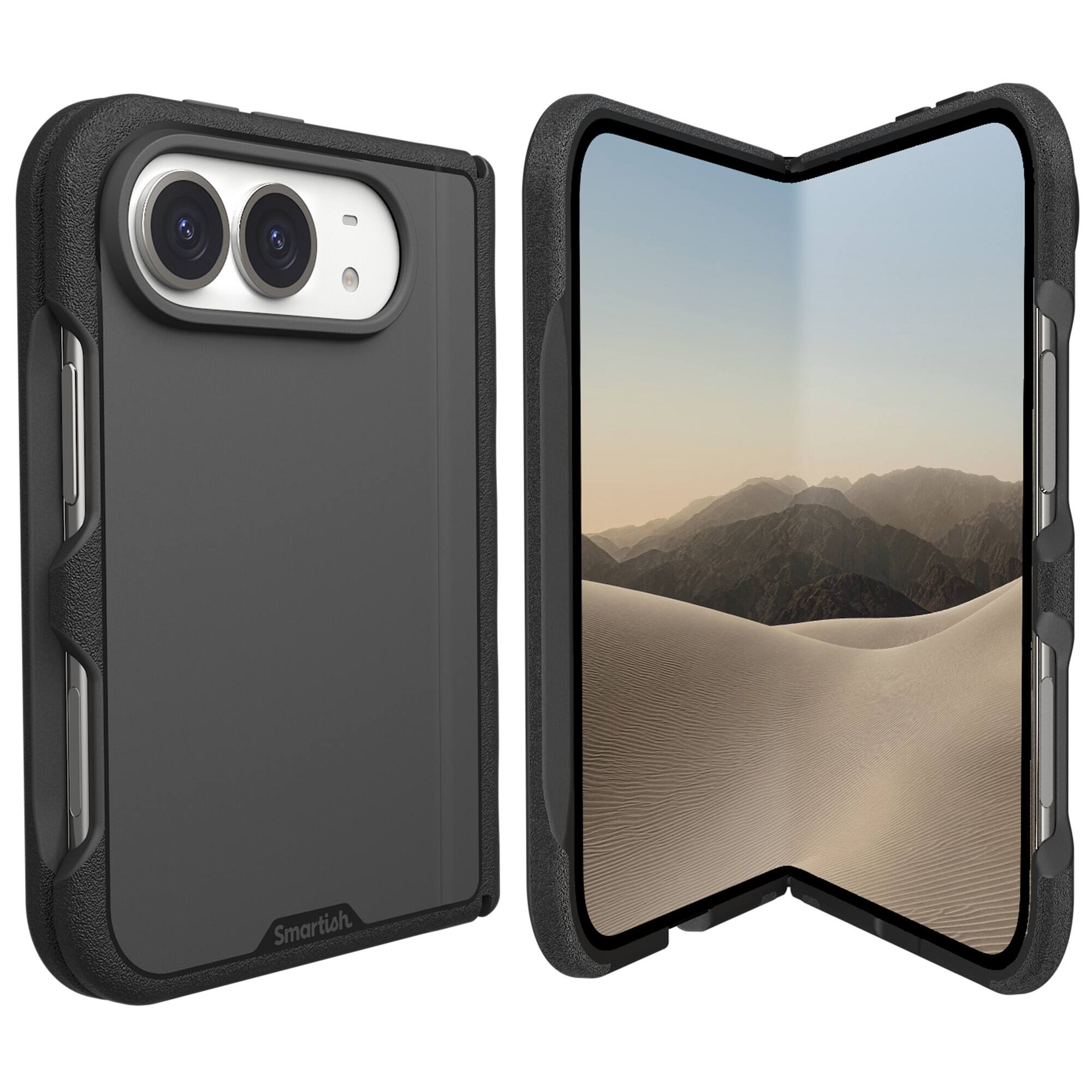 Front. Smartish - Smartish iPhone Duo Case MagSafe, Gripmunk, Slim Grip Fold Case, Black - Black Tie Affair.