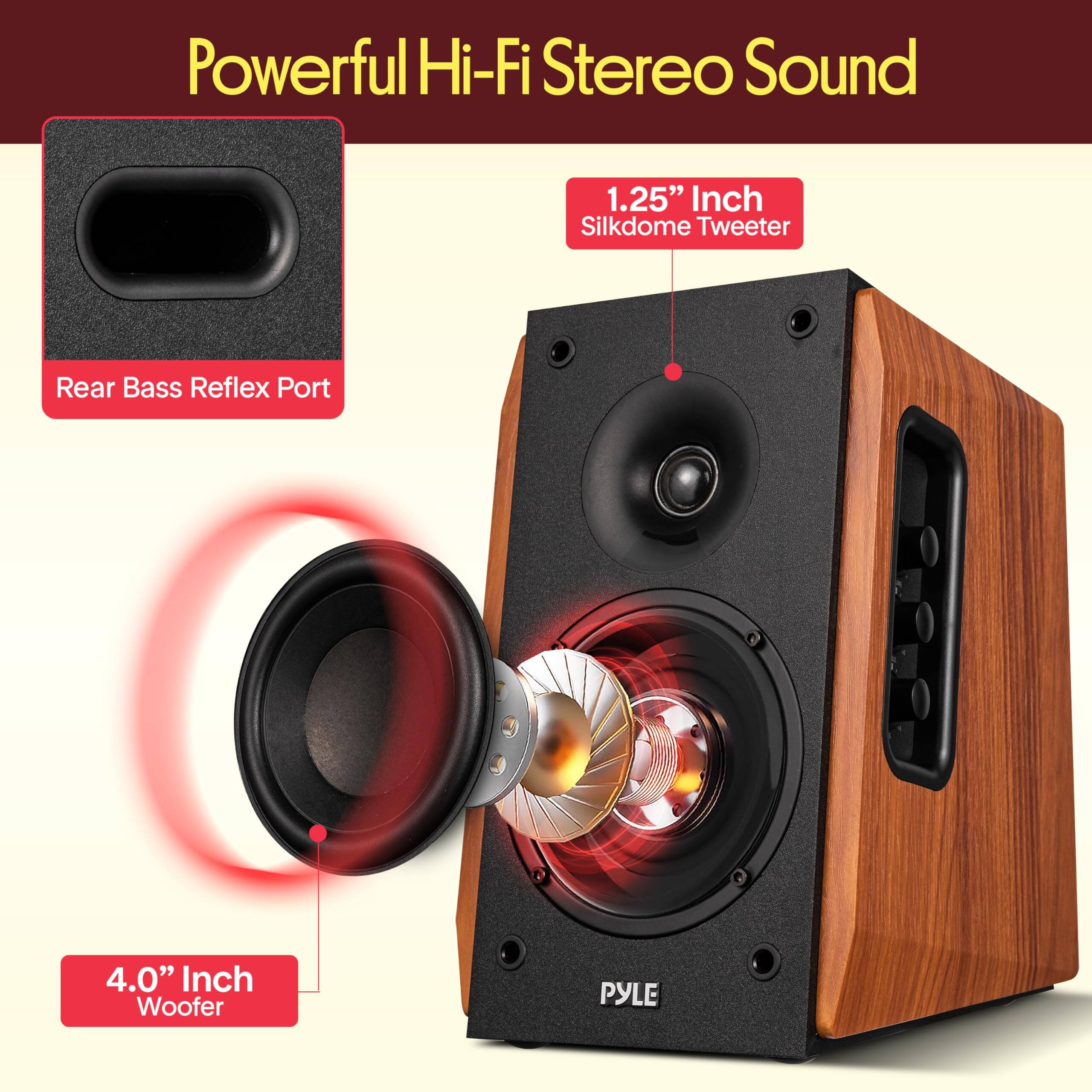 Powerful Hi-Fi Stereo Sound

1.25" Inch Silk Dome Tweeter

Rear Bass Reflex Port

4.0" Inch Woofer

PYLE
