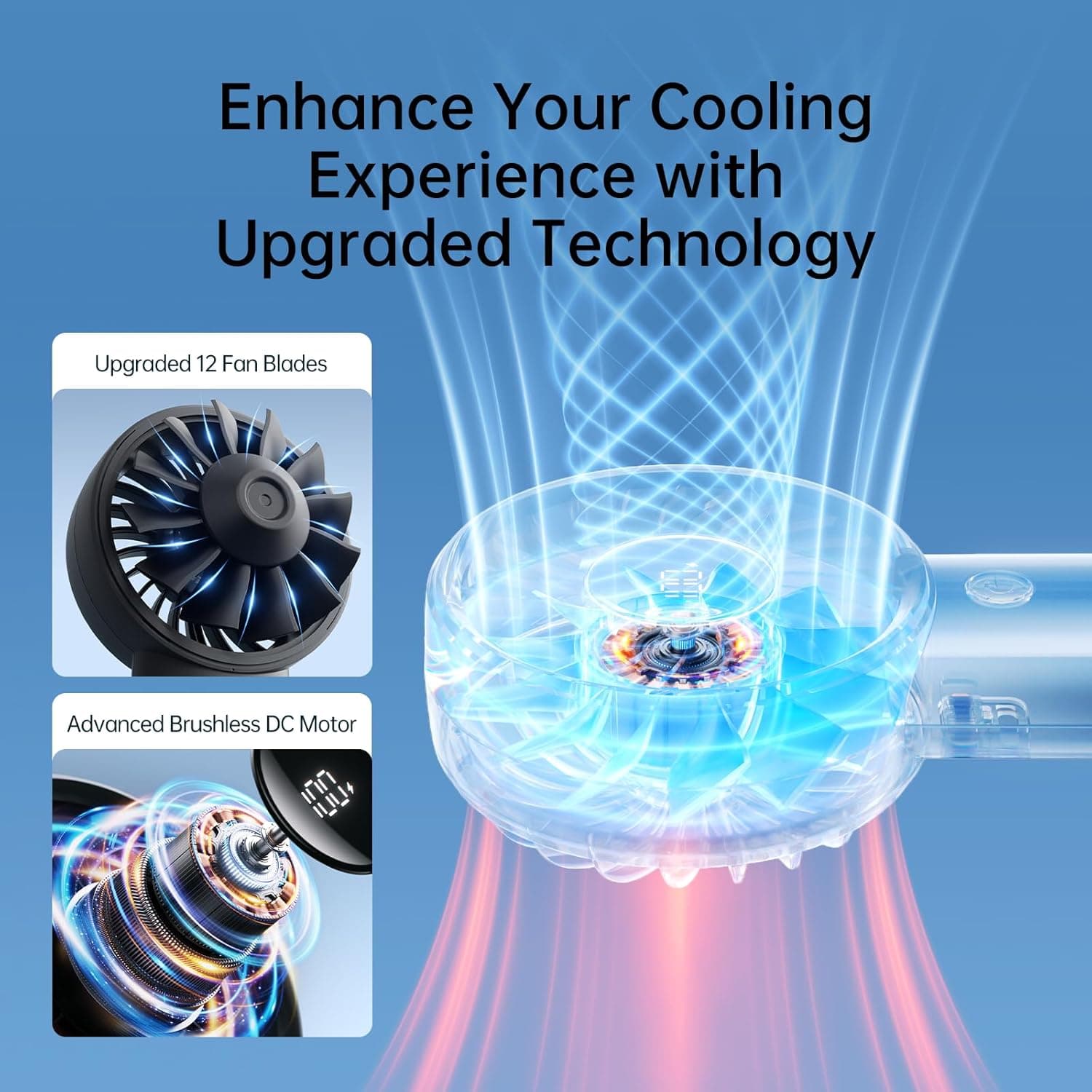 Enhance Your Cooling Experience with Upgraded Technology

- Upgraded 12 Fan Blades
- Advanced Brushless DC Motor