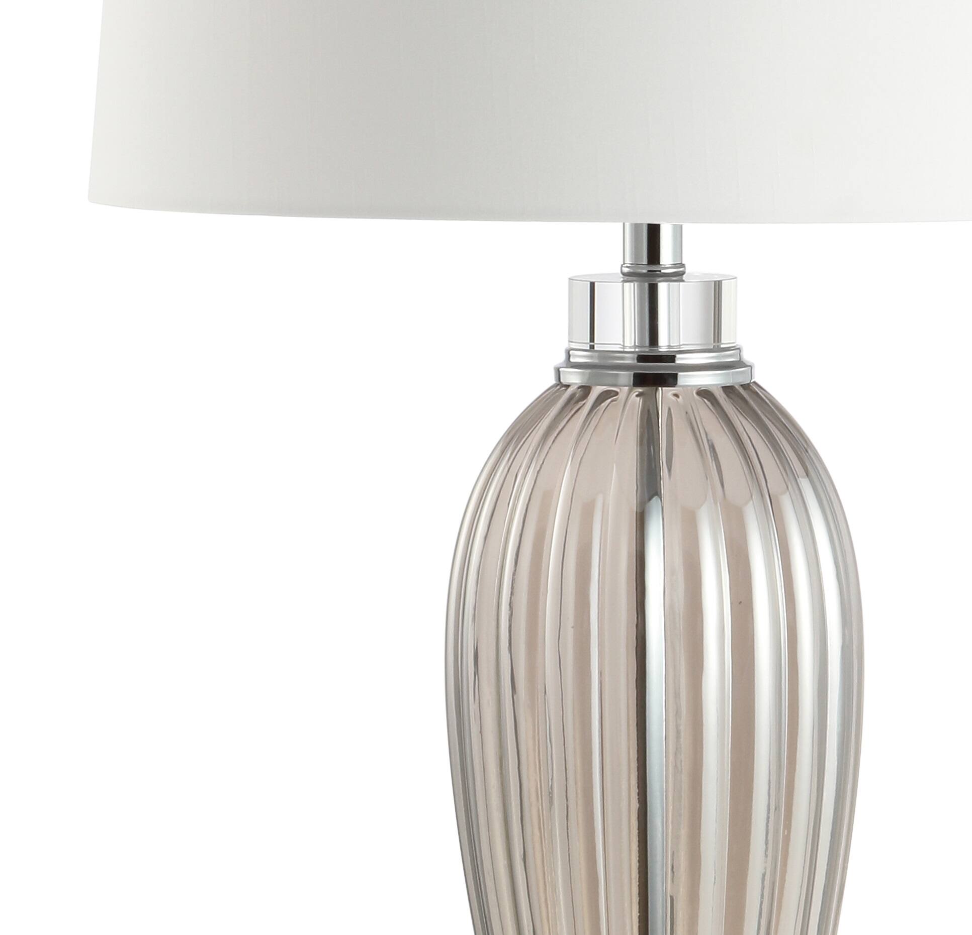 Alt View 4. Jonathan Y - Julian 33.5" Glass/Crystal LED Table Lamp, Smoked Grey - Smoked Gray.