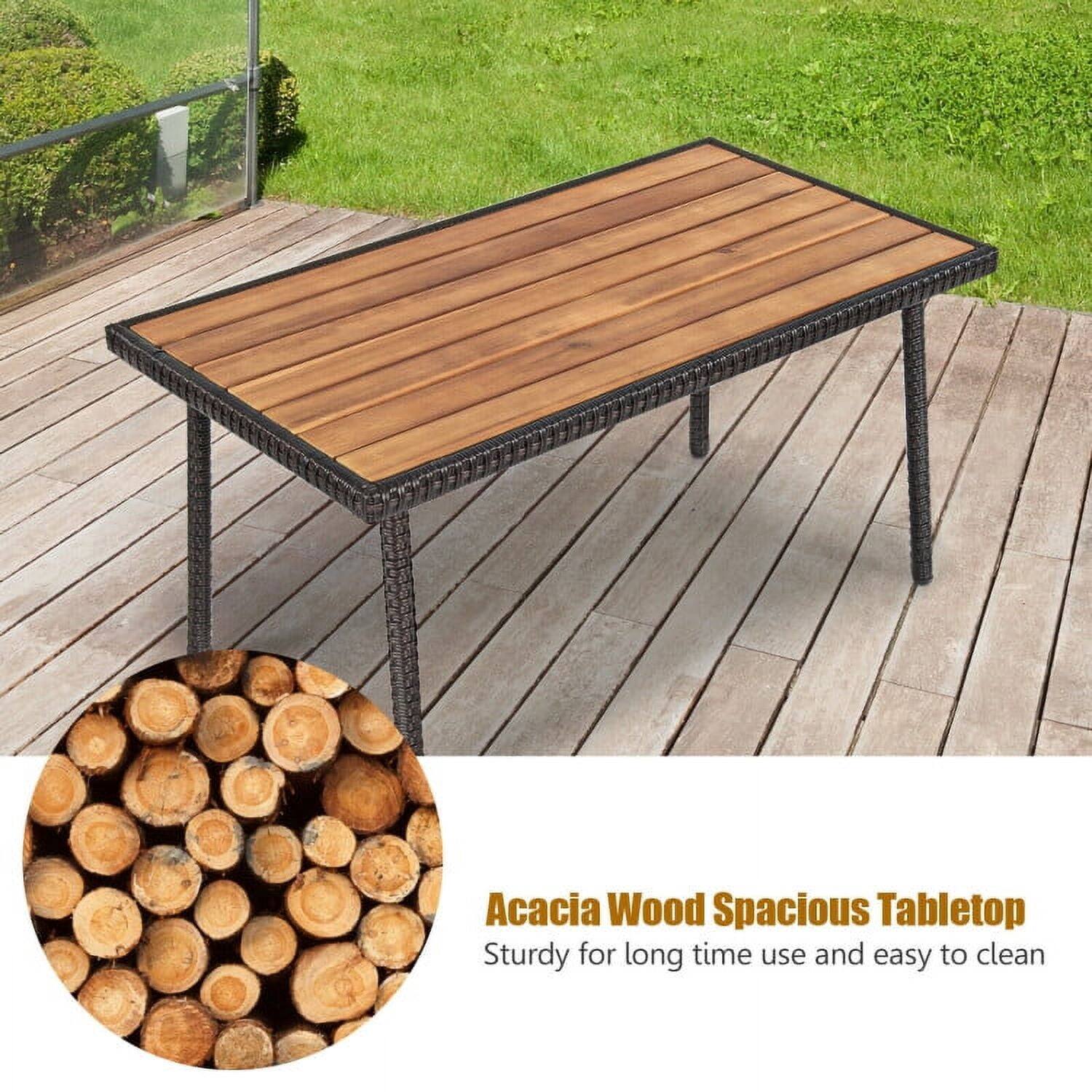 Acacia Wood Spacious Tabletop  
Sturdy for long time use and easy to clean