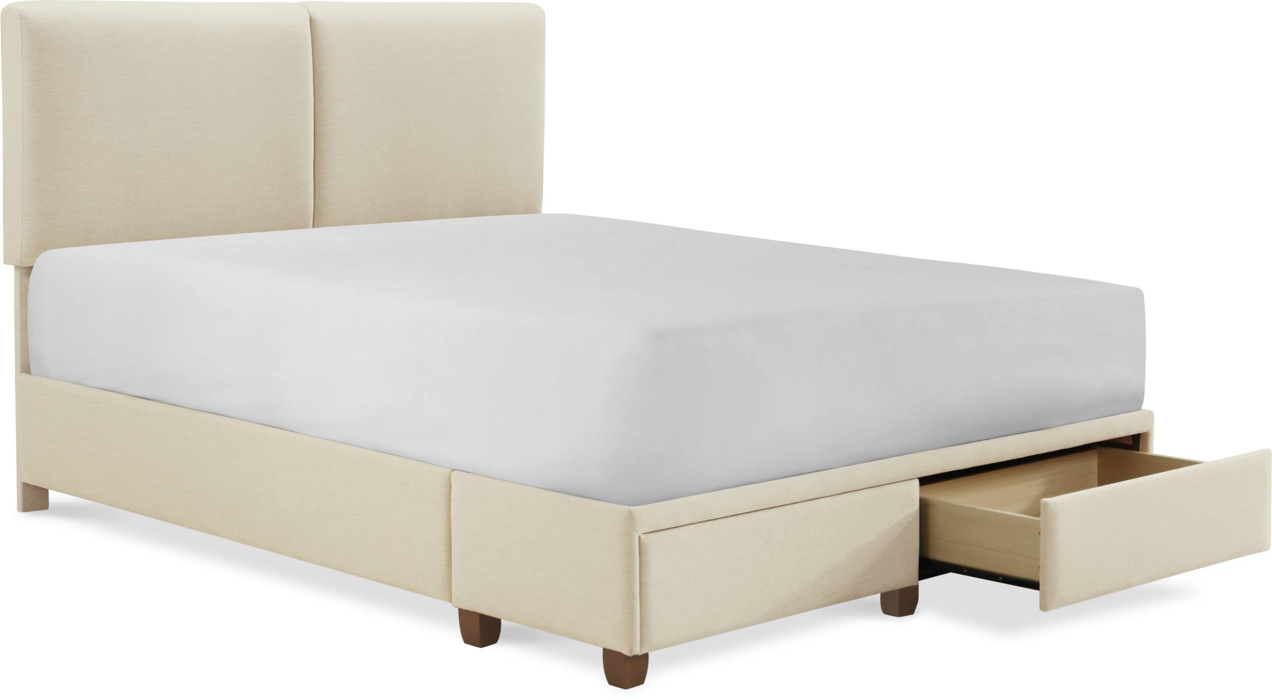 Alt View 14. Finch - Maxwell Storage Bed with Adjustable Height Headboard Queen - Beige.